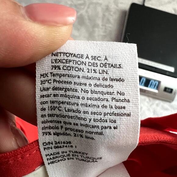 COS Women sz 2 Trouser Bermuda Pleated Shorts Linen Blend Red/Orange Old Money - Picture 5 of 9